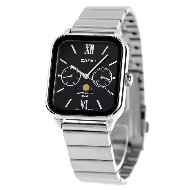 CASIO Men's MTP-M305D-1A2VDF Black Dial Silver Stainless