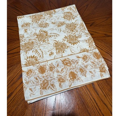 April Cornell 17x90 Cotton Table Runner Sunflowers Golden Soleil Boho Cottage