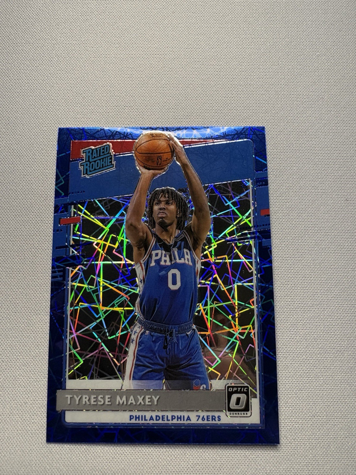 2020-21 Donruss Optic - Rated Rookie Tyrese Maxey #171 Blue Velocity Prizm (RC)