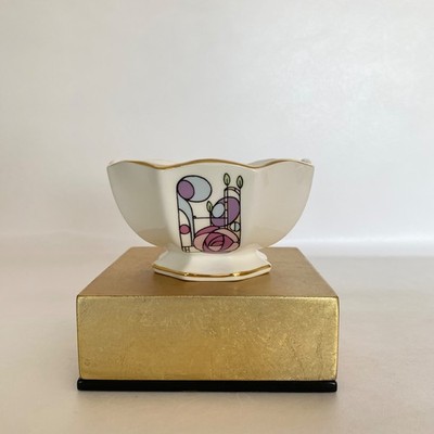 Art Nouveau Style Aynsley England Mackintosh Fine Bone China Pedestal Bowl Gold
