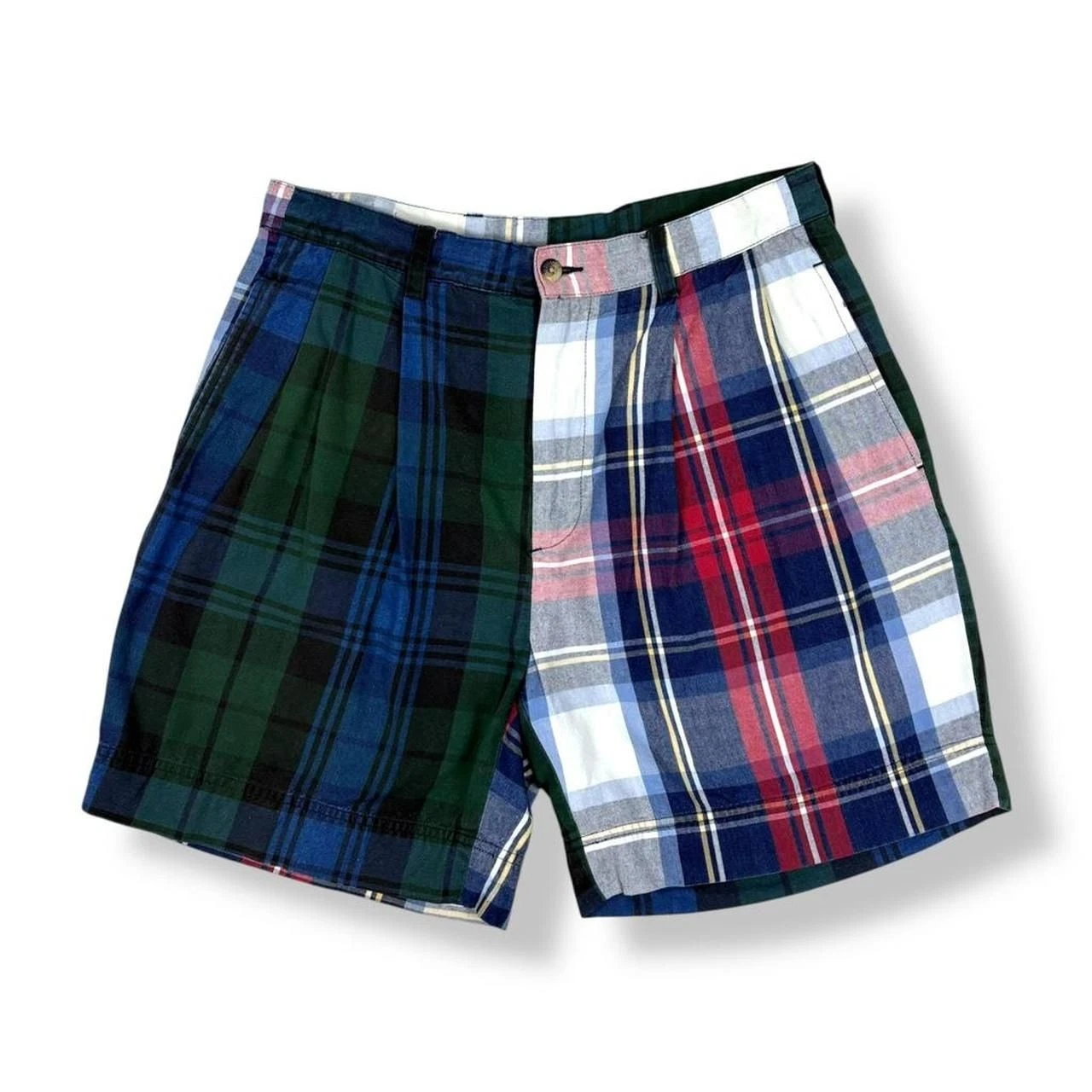 Vintage Nautica chino shorts mens small W31 tartan check Nautica shorts logo