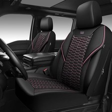 Car Pass 3d Foam Mesh Leather Car Seat Covers Two Front Black And Pink Mesh
