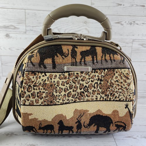 Bon Voyage Paris Animal Print Safari Travel Cosmetics Bag 