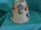 Vintage Seed Beaded 3D Floral Lamp Shade handmade wire metal Ornate — photo 5