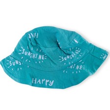 Baby Boys Aqua Happy Sunshine Print 100 Cotton Summer Bucket Hat 18-24 months