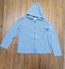 Fat Face Women's Blue Cotton Textured Zip Hoodie Sz USA 6 UK 10