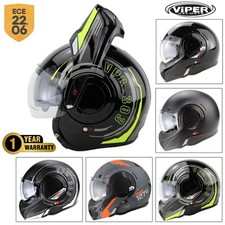 VIPER F242 180 P/J RATED REVERSE FLIP UP FRONT MOTORCYCLE MOTORBIKE CRASH HELMET