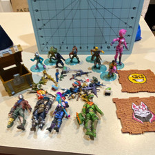 Fortnite Mixed Lot Action Figures w/ Accessories, Bases  Chest, 10 Unboxed