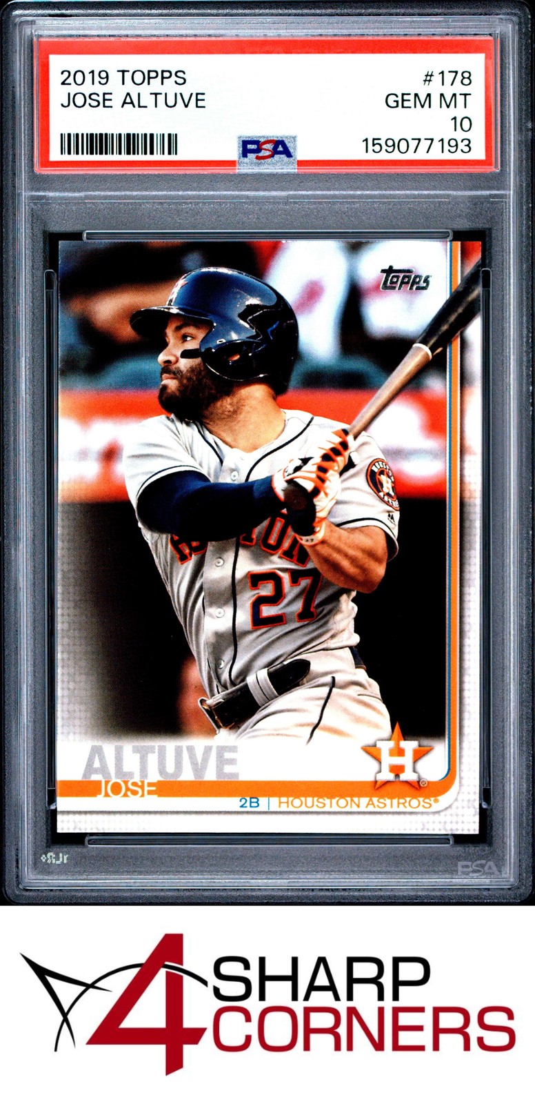 2019 TOPPS #178 JOSE ALTUVE ASTROS PSA 10