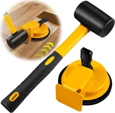 Heavy Duty Floor Gap Fixer Tool with Rubber Mallet, Iron Body & Strong Suction C