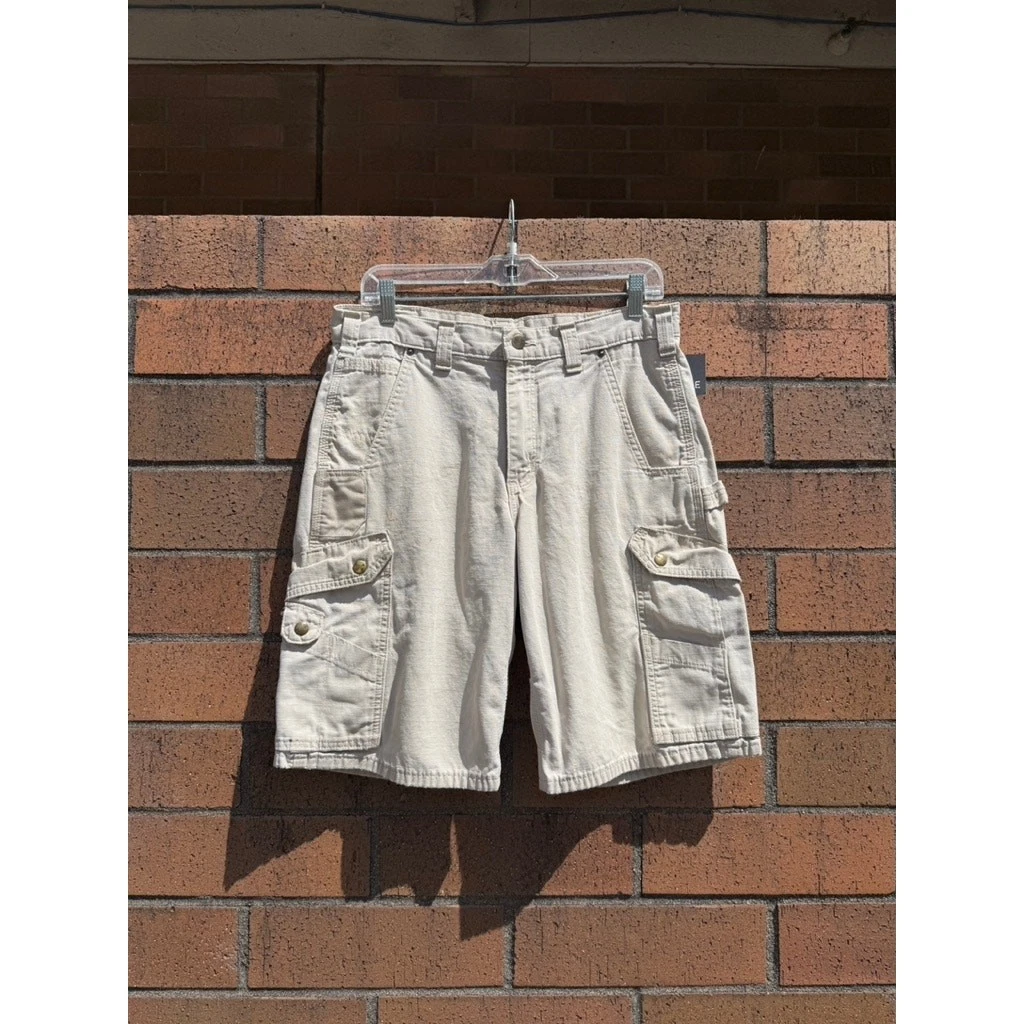 Size 33 - 2012 Carhartt Y2K Vintage Beige Cream Ripstop Carpenter Cargo Shorts