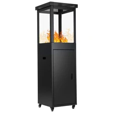 TOYANDONA Propane Patio Heater Pyramid with Wheels 41000BTU Outdoor Patio Bronze