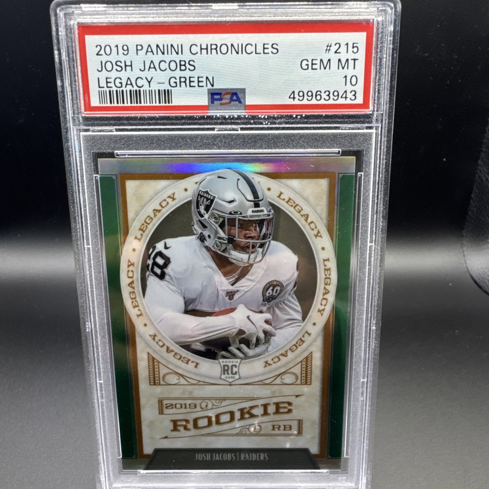 Josh Jacobs Panini Chronicles Legacy #215 Green