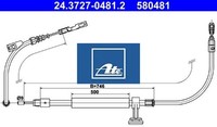 ATE 24.3727-0481.2 Seilzug FüR Feststellbremse Handbremsseil Bremsseil