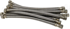  10-Pack  16-Inch X 3/8" Comp X 1/2" FIP Faucet Hose Connector, Stainless Steel