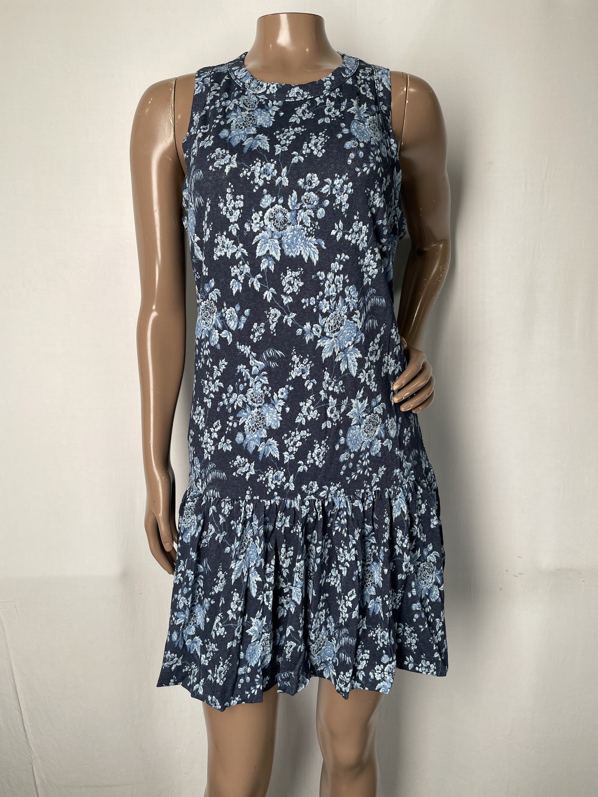 Tuckernuck Women Mini Dress Blue Size XS Twilight Garden Clark Sleeveless Cotton