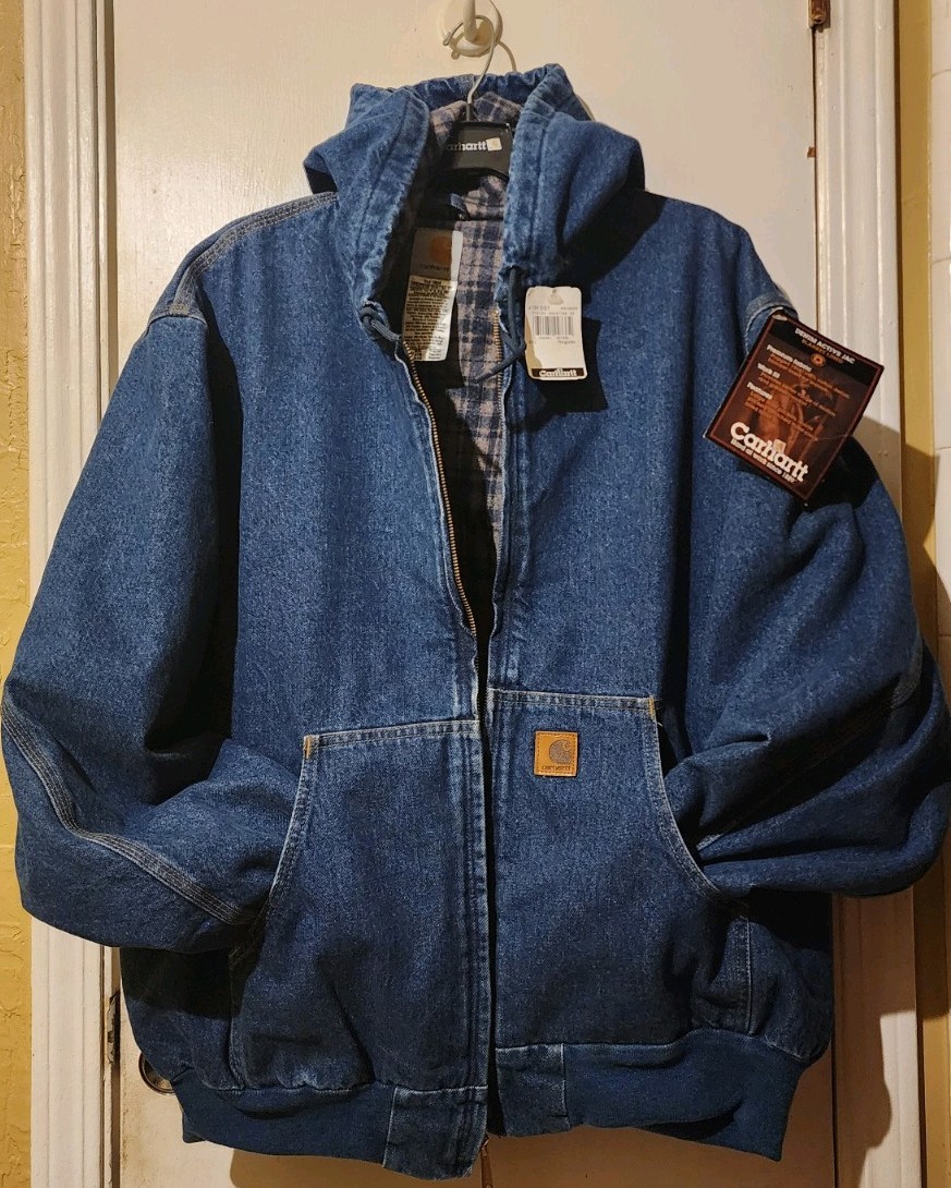 NWT!!!! Vintage Carhartt J139 DST Denim Hooded Blanket Jacket ASAP Rocky 90s