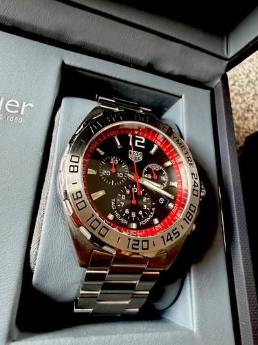 TAG Heuer Formula 1 Black & Red Chronograph 43mm Sports Watch.