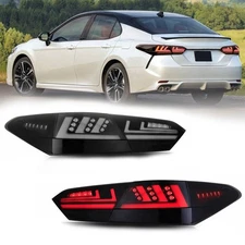 2Pcs Full Smoked LED Tail Lights for 2018-2024 Toyota Camry Tail Light Kits US