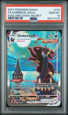 2021 POKEMON SWORD & SHIELD EVOLVING SKIES SECRET FULL ART/UMBREON VMAX PSA 10