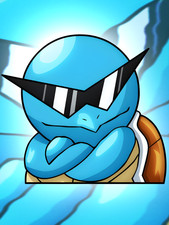 Anime Pok mon Squirtle 5" High Quality Vinyl Peeker Sticker