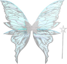 Fairy Wings for Adults Women 31.5"X29.5" Fairy Costume Set Large Butterfly