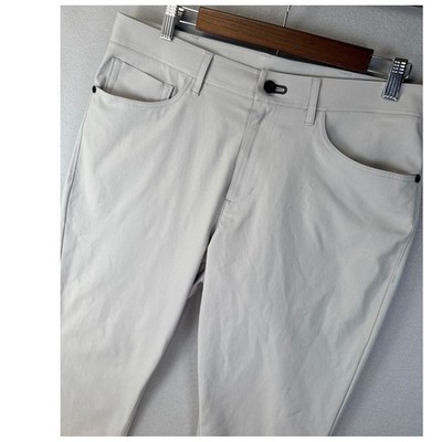 Public Rec Mens Beige Athletic Fit Flat Front Performance Pants 32x28 Golf Work