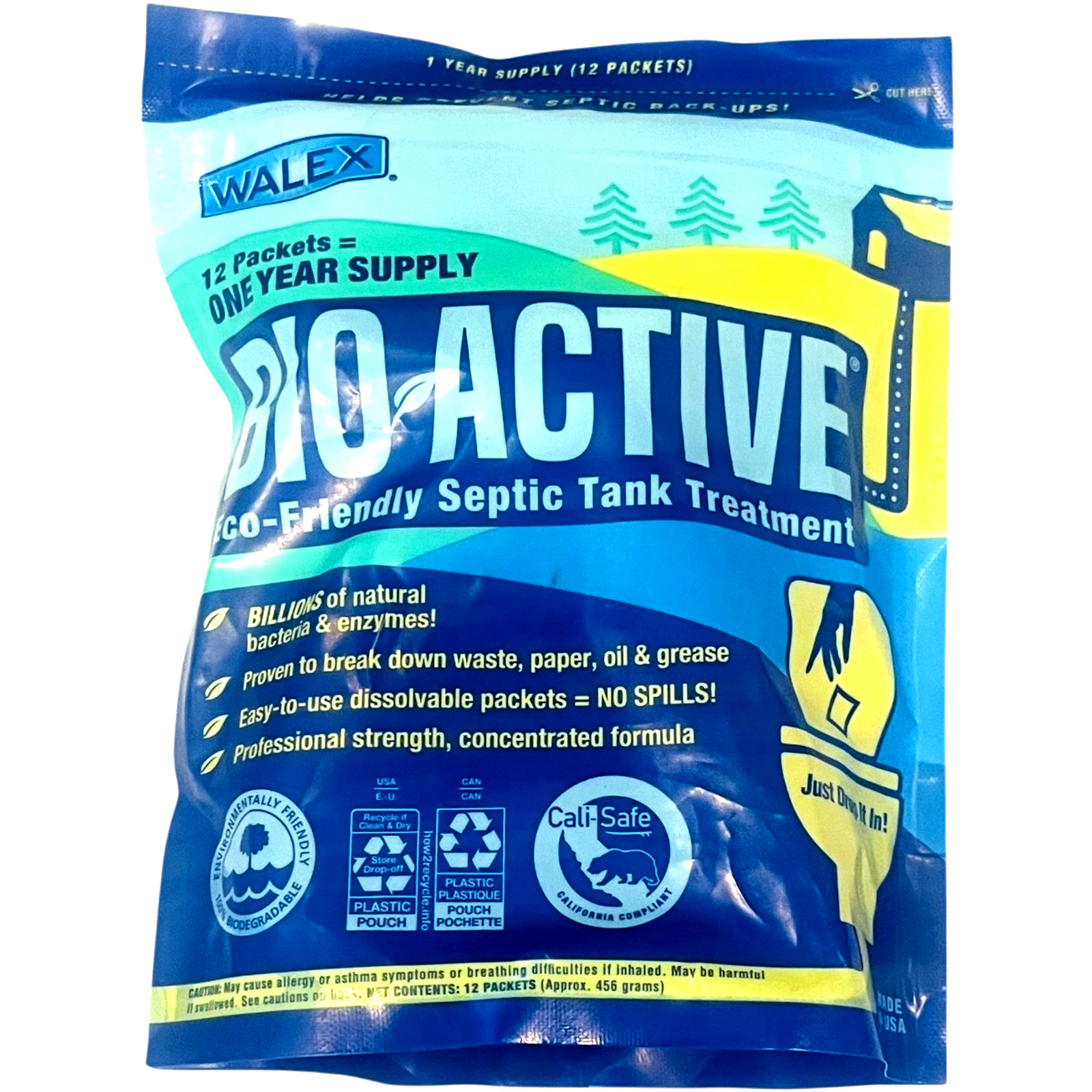 Premium Bio-Active Septic Tank Treatment with a One-Year Supply of Helpful Bacte