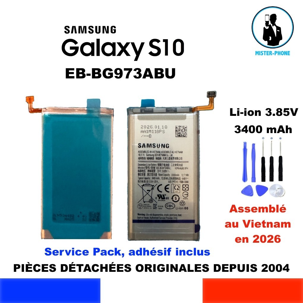 Batterie Samsung Galaxy S10 EB-BG973ABU SM-G973F 3400mAh neuve