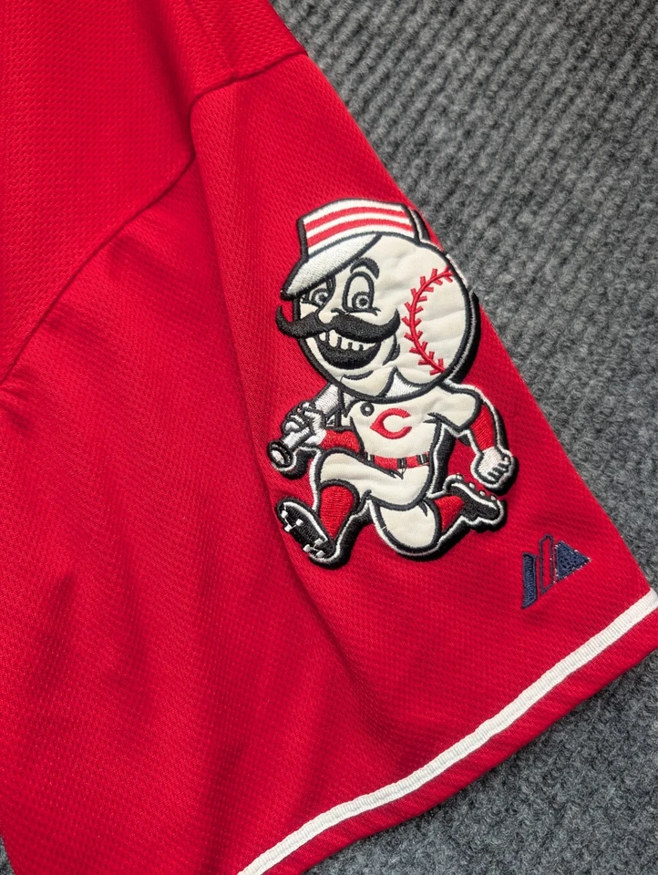 Cincinnati Reds Authentic Majestic Jersey Size 54 Embroidered Chapman - BUTTON - Image 3 of 4