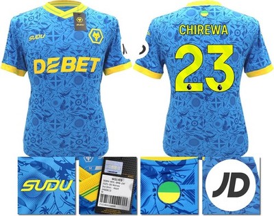 BNWT 2025/2026 WOLVES F.C.  SUDU THIRD SHIRT CHIREWA 23 /SMALL