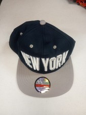 NEW YORK DARK BLUE GRAY BASEBALL HAT Embroidered Adjustable Snapback Cap