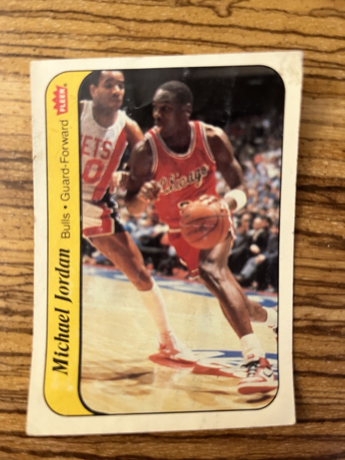 1986 Fleer Basketball Michael Jordan Sticker #8 (RC) - POOR, NO BACK, PEELED view 1