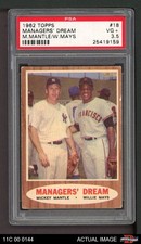 1962 Topps #18 Mickey Mantle Managers' Dream Giants / Yankees HOF PSA 3.5 - VG+