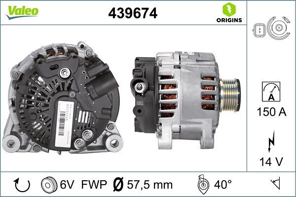 Lichtmaschine Valeo 439674 FüR CitroËN Fiat Lancia Peugeot-image