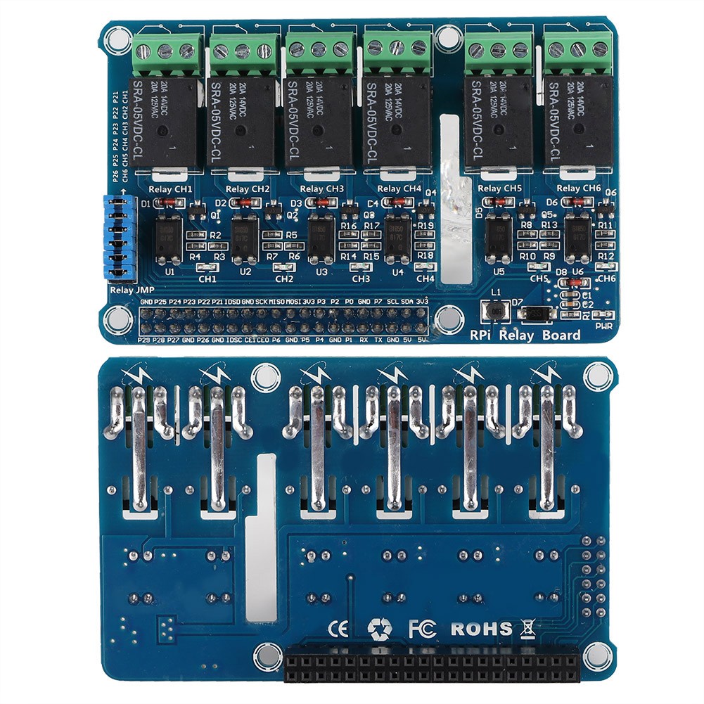 6 Channel RPi Relay Expansion Board For Smart Home Control