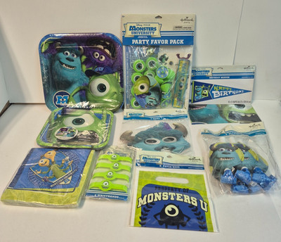 MONSTERS UNIVERSITY PARTY SUPPLIES SET BRAND NEW