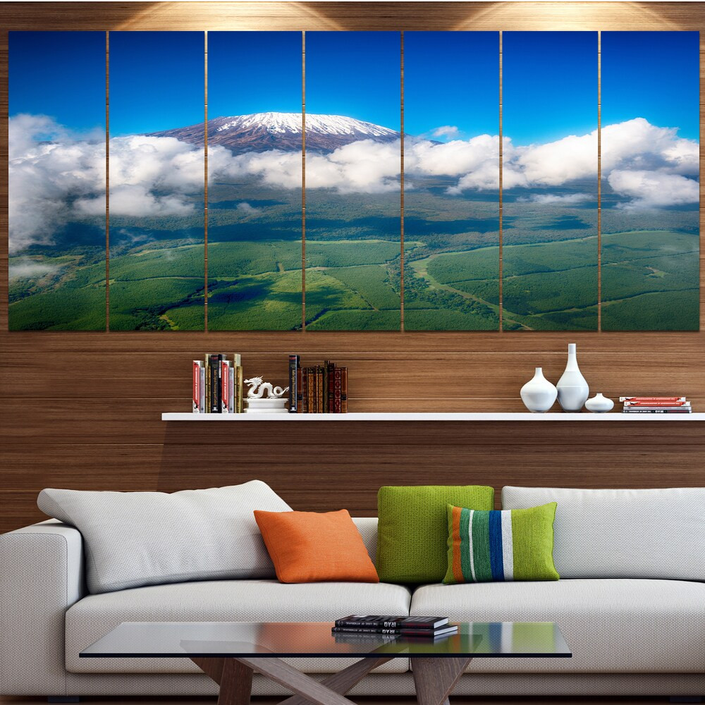 Aerial View of Mount Kilimanjaro Landscape Wall Art - Oversized Canvas Print for Stunning Home Decor