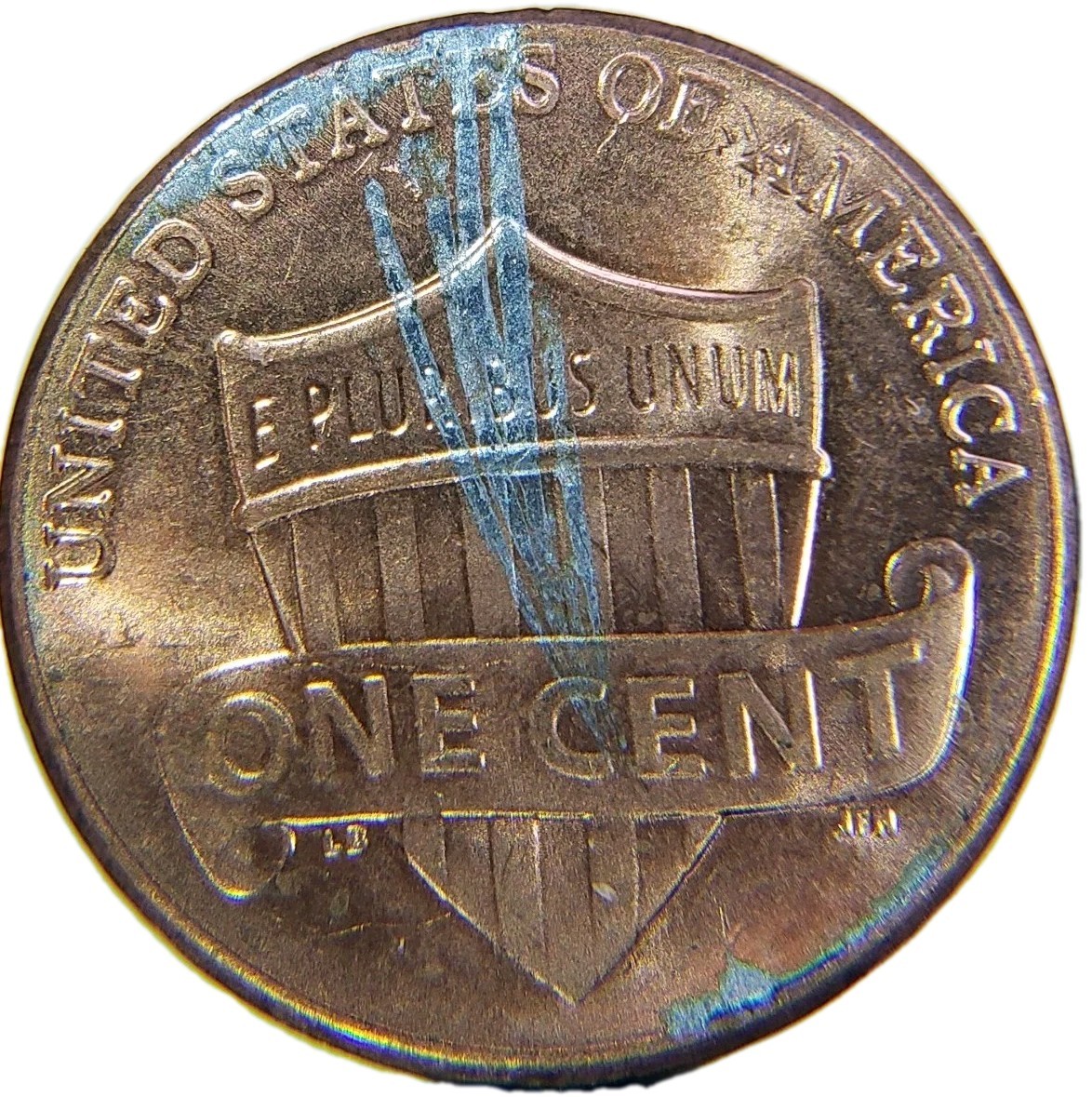 2019-D 1c Lincoln Shield Penny (Plating Error) Missing Copper
