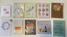 Lot of 10 Premium Birthday Greeting Cards  3D Glitter, Rhinestones New Envelopes