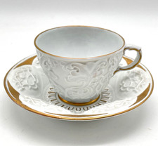Antike Tasse & Untertasse MEISSEN Prunktasse Kaffeetasse Goldbemalung Porzellan