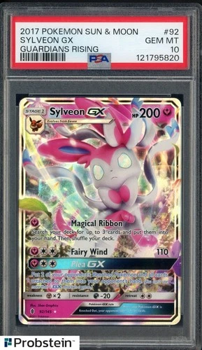 2017 POKEMON SUN & MOON GUARDIANS RISING #92 SYLVEON GX PSA 10