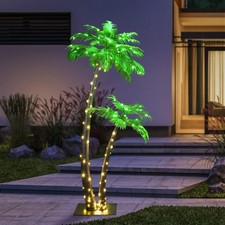 Lighted Palm Tree 6FT 4FT Artificial Palm Tree Decor for Outdoor 184 LED Ligh...