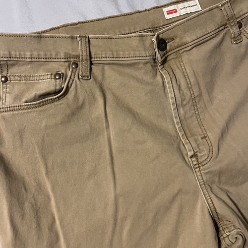 Wrangler Pants Men 40x30 *Hemmed 27” Beige Slim Straight Stretch Everyday Work - Picture 6 of 22