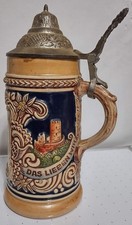 Vintage Gerz West Germany Lidded Beer Stein/ Mug DBGM