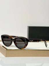 YSL SL859K Women Sunglasses 54-20-145 Tortoise Shell Frame Classic Cat Eye