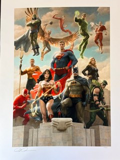 Paolo Rivers JUSTICE LEAGUE: CLASSIC VARIANT S/N 293/450 18 x 24' Giclee