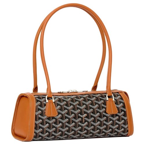 GOYARD Shoulder Bags Leather Black Brown Women 11.8 x 4.1 x 4.7 in