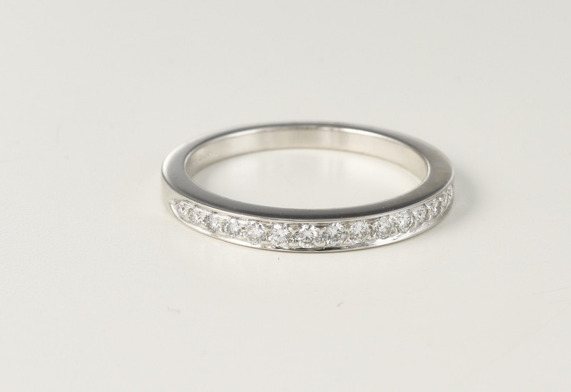 Tiffany&Co. Diamond Band Ring in Platinum Pt950, 4.2g;6 1/4 size,Diamonds 0.35ct