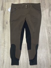 Piper By Smartpak Khaki & Black Horse Riding Jodhpurs Breeches 36 (UK 18)